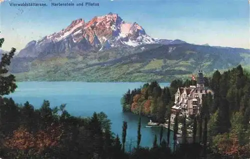 AK / Ansichtskarte  Vierwaldstaettersee_Vierwaldstaedtersee_SZ Hertenstein und Pilatus