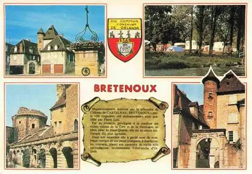 AK / Ansichtskarte  Bretenoux Place des Consuls et Chateau Fort Camping de la Bourgnatelle Prudommat Chateau de Castelnau Le Chateau Fort