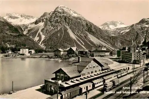 AK / Ansichtskarte  AROSA_GR Bahnhof und Schiesshorn Plessur-Alpen