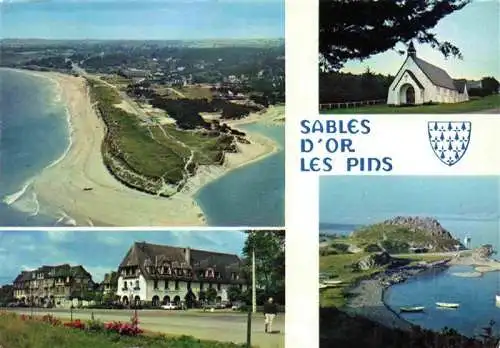 AK / Ansichtskarte  Sables_d_Or_les_Pins Vue aerienne La plage les hotels la chapelle et le port des Hopitaux