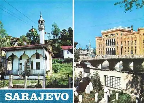 AK / Ansichtskarte 73970677 Sarajevo_Bosnia-Herzegovina Kirche Palast Friedhof