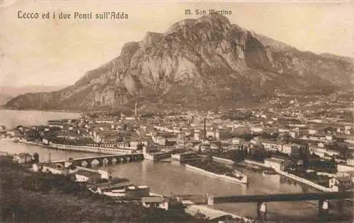 AK / Ansichtskarte 73971586 Lecco_Lombardia_IT ed i due Ponti sull'Adda Monte San Martino