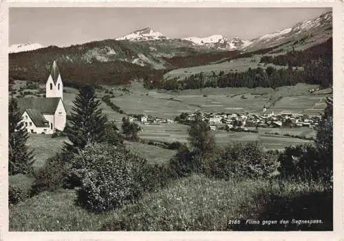 AK / Ansichtskarte  Flims_GR Panorama Blick gegen den Segnespass