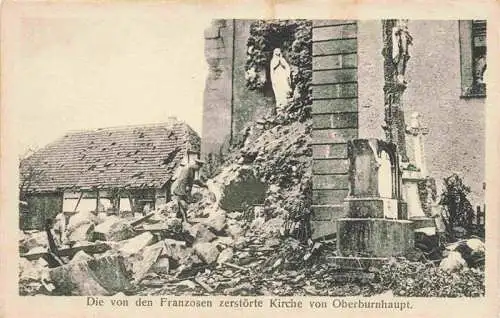 AK / Ansichtskarte  Oberburnhaupt_Burnhaupt-le-Haut_68_Haut-Rhin Von Franzosen zerstoerte Kirche