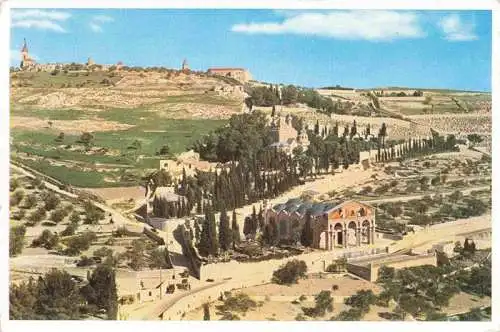 AK / Ansichtskarte 73972672 Jerusalem__Yerushalayim_Israel Mount of Olives with the Church and Garden of Gethsemane in the foreground