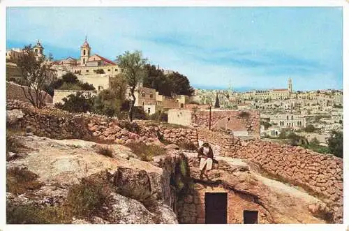 AK / Ansichtskarte 73972673 Bethlehem__Yerushalayim_Israel Panorama with Church of the Nativity on the left