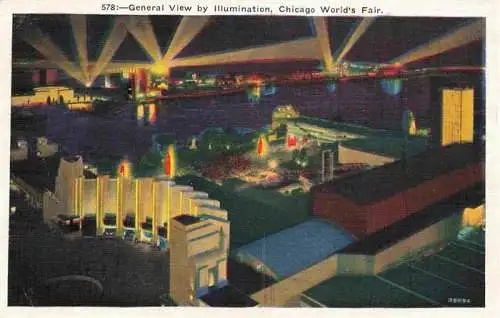 AK / Ansichtskarte 73972864 CHICAGO__Illinois_USA World's Fair General view by illumination Illustration