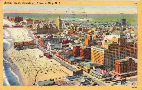 AK / Ansichtskarte 73972883 Atlantic_City_New_Jersey_USA Downtown aerial view Illustration