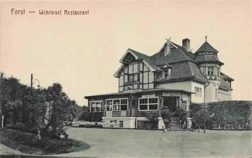 AK / Ansichtskarte 73972981 Forst_Lausitz Wehrinsel Restaurant