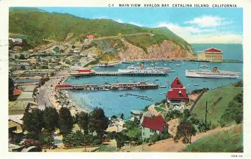 AK / Ansichtskarte 73973422 Catalina_Island_California_USA Main view Avalon Bay and surroundings Illustration