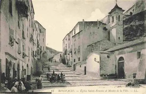 AK / Ansichtskarte  Bonifacio_2A_Corse_du_Sud Eglise Sainte Erasme et Montée de la Ville