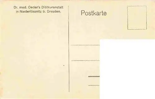 AK / Ansichtskarte 73973821 Niederloessnitz_Radebeul_Sachsen Dr. med. Oeder's Diaetkuranstalt