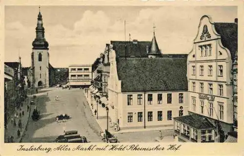 AK / Ansichtskarte 73973944 INSTERBURG_Tschernjachowsk_Kaliningrad_RU Alter Markt mit Hotel Rheinischer Hof