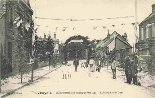 AK / Ansichtskarte  Courville_-sur-Eure_28_Eure-et-Loir Inauguration des eaux 9 Juillet 1911 Avenue de la Gare