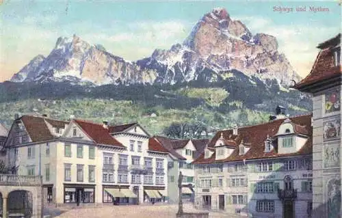 AK / Ansichtskarte  SCHWYZ_SZ Ortszentrum Blick gegen Mythen