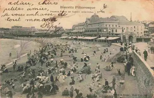 AK / Ansichtskarte  BIARRITZ_64_Pyrenees_Atlantiques Grande Plage et Casino Municipal