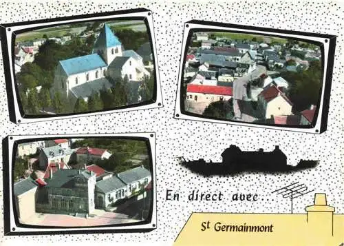 AK / Ansichtskarte  St-Germainmont_08_Ardennes Eglise Le Bout de la Ville Place et les écoles