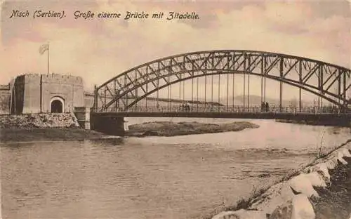 AK / Ansichtskarte 73976200 Nisch_NIS_Okrug_Nisava_Serbija Grosse eiserne Bruecke mit Zitadelle