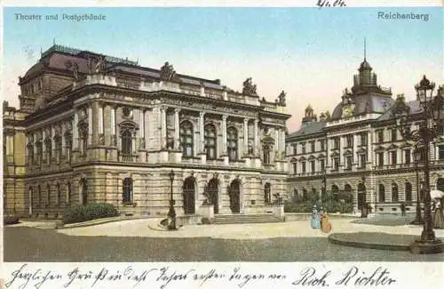 AK / Ansichtskarte 73976255 Reichenberg__LIBEREC_Boehmen_CZ Theater und Postgebaeude