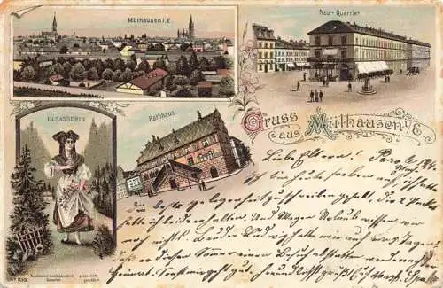 AK / Ansichtskarte  Muehlhausen__MULHOUSE_68_Elsass_Haut-Rhin Panorama Neu Quartier Elsaesserin Rathhaus