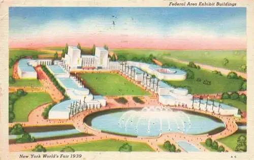 AK / Ansichtskarte 73976373 NEW_YORK_City_USA World's Fair Federal Area Exhibit Buildings Illustration