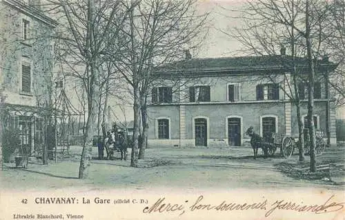 AK / Ansichtskarte  Chavanay_42_Loire La gare Bahnhof Pferdekutsche