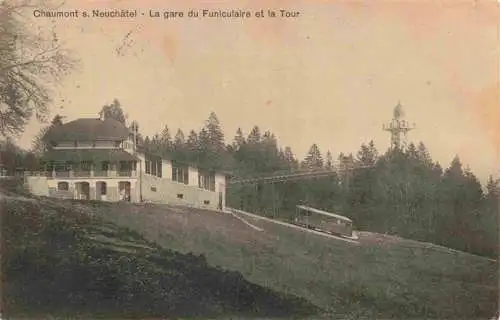 AK / Ansichtskarte  Chaumont_1168m_NE La gare du Funiculaire et la Tour