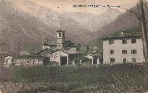 AK / Ansichtskarte 73977769 Bobbio_Pellice_Turin_Piemonte_IT Panorama Kirche