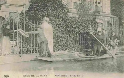 AK / Ansichtskarte  ASNIERES__92-SUR_SEINE_Hauts-de-Seine Crue de la Seine Revitaillement