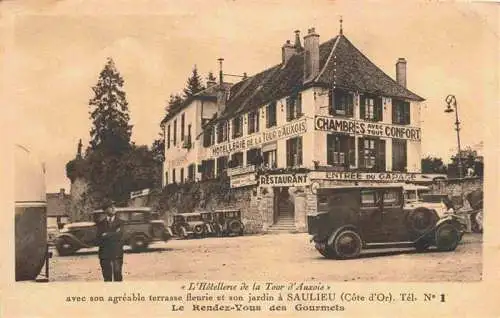 AK / Ansichtskarte  Saulieu_21_Cote-d_Or Hotellerie de la Tour d'Auxois avec son agreable terrasse fleurie et son jardin a Saulieu Le Rendez Vous des Gourmet