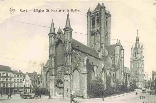 AK / Ansichtskarte 73979165 Gand__GENT_Belgie Eglise St. Nicolas et le Beffroi