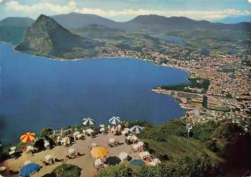 AK / Ansichtskarte  Monte-Bre_Lugano_TI Kulmterrasse Aussichtspunkt Fernsicht Luganersee Alpen