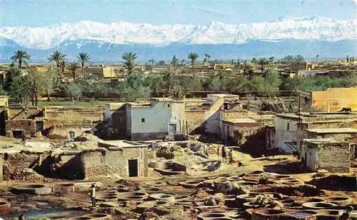 AK / Ansichtskarte 73979742 Marrakech_Marrakesch_Maroc Panorama vue des tanneries