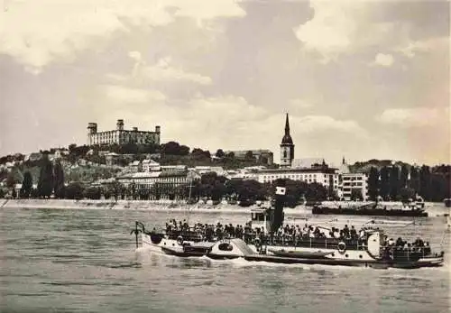 AK / Ansichtskarte 73979820 BRATISLAVA_Pressburg_Pozsony_SK Panorama Festung Faehre