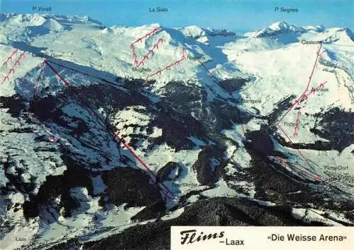 AK / Ansichtskarte  Flims_GR Die Weisse Arena von Flims Laax und Falera Fliegeraufnahme