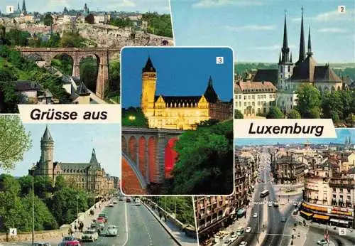 AK / Ansichtskarte 73979950 LUXEMBOURG__Luxemburg Panorama Cathedrale Caisse d'Epargne Pont Adolphe Avenue de la Liberte