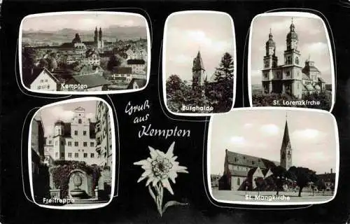 AK / Ansichtskarte 73980115 Kempten_Allgaeu Stadtblick Burghalde St Lorenzkirche Freitreppe St Mangkirche