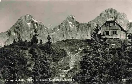 AK / Ansichtskarte 73980218 Hochwurzenhuette_1852m_Schladming_Steiermark_AT Berghaus Blick gegen Dachsteinsuedwaende