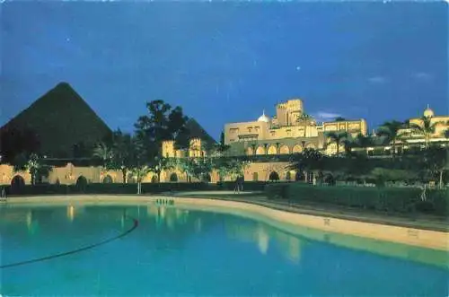 AK / Ansichtskarte 73980479 Giza_Gizeh_Egypt Mena House Oberoi Hotel Casino Swimming Pool Nachtaufnahme