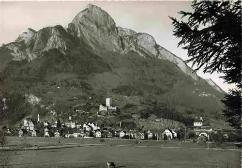 AK / Ansichtskarte  Sargans_SG mit Schloss und Gonzen