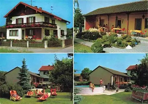 AK / Ansichtskarte 73980907 Kirchanschoering Gaestehaus Ferienhaeuser Wadislohner Garten Swimming Pool
