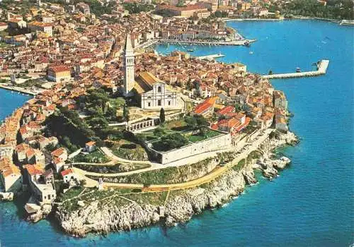 AK / Ansichtskarte 73980933 Rovinj_Rovigno_Istrien_Croatia Altstadt Kirche Halbinsel Hafen