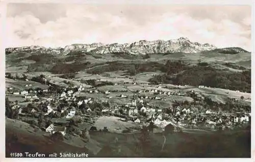 AK / Ansichtskarte  Teufen_AR Panorama Blick gegen Saentiskette Appenzeller Alpen