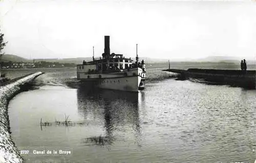 AK / Ansichtskarte  Praz_FR Canal de la Broye Dampfer