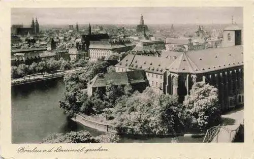 AK / Ansichtskarte 73983344 Breslau_WROCLAW_PL Panorama Blick von der Dominsel aus Feldpost