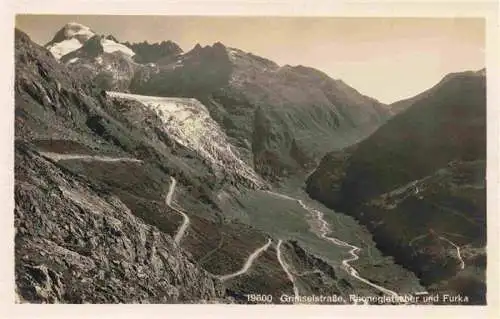 AK / Ansichtskarte  Grimselstrasse_BE Rhonegletscher und Furka