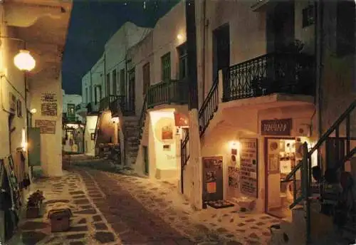 AK / Ansichtskarte 73983675 Mikonos Ansicht bei Nacht Gasse