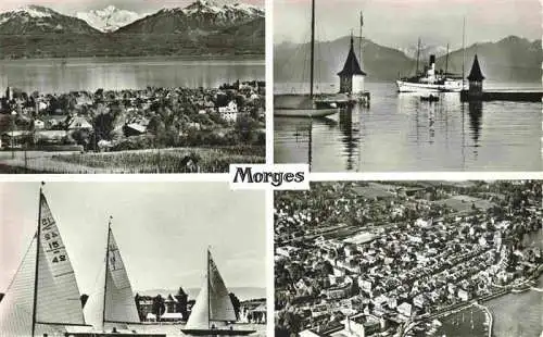 AK / Ansichtskarte  MORGES_VD Panorama Segelpartie Hafeneinfahrt 