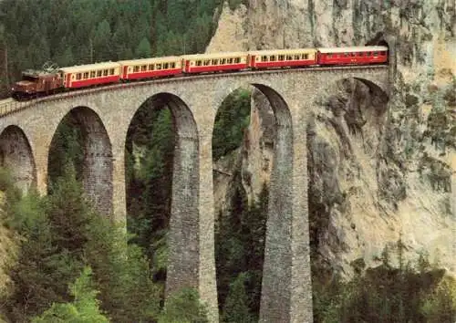 AK / Ansichtskarte 73984057 Eisenbahn_Railway_Chemin_de_Fer Salonzug Rhaetischen Bahn Landwasser Viadukt Flisur