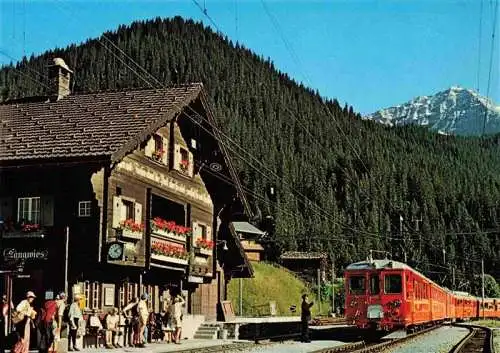 AK / Ansichtskarte 73984065 Eisenbahn_Railway_Chemin_de_Fer Rhaetische Bahn Langwies